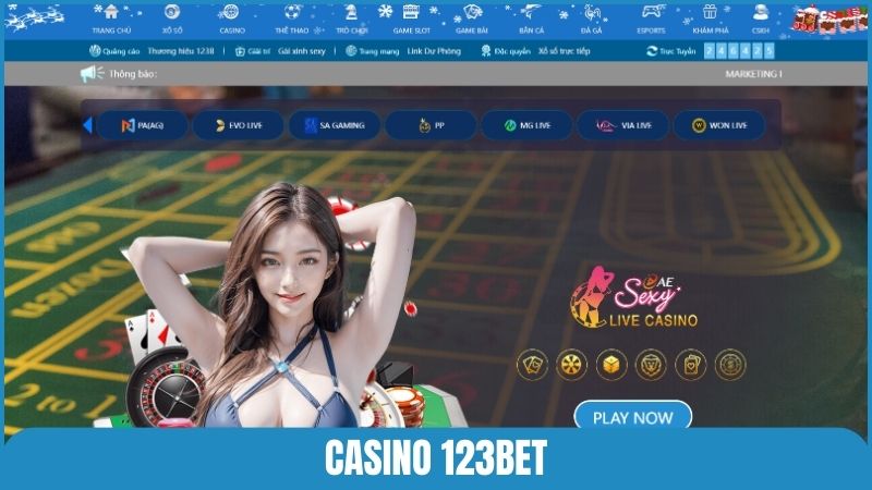 Casino 123bet: Trải nghiệm trò chơi Live đẳng cấp quốc tế