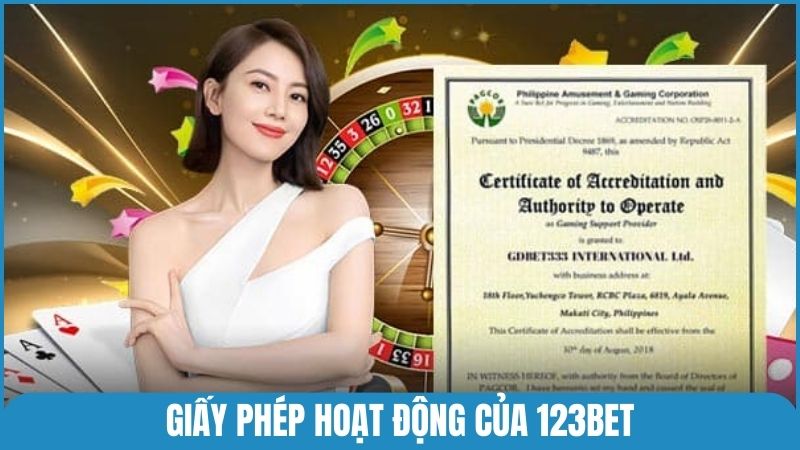 123bet là nhà cái hợp pháp được cấp phép bởi PAGCOR