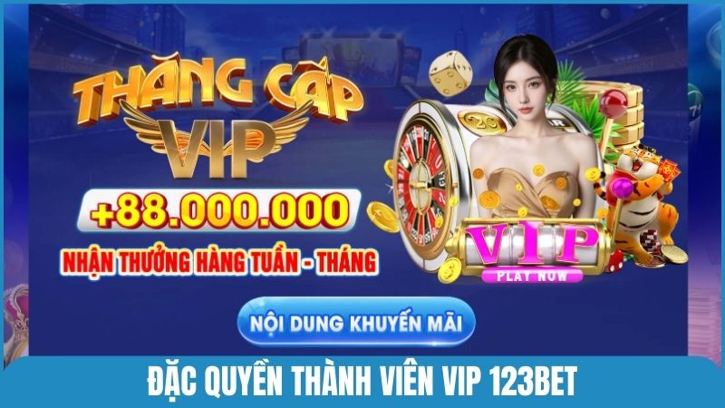 Đặc quyền thành viên VIP với nhiều hạn mức dành cho người chơi lâu dài tại 123bet