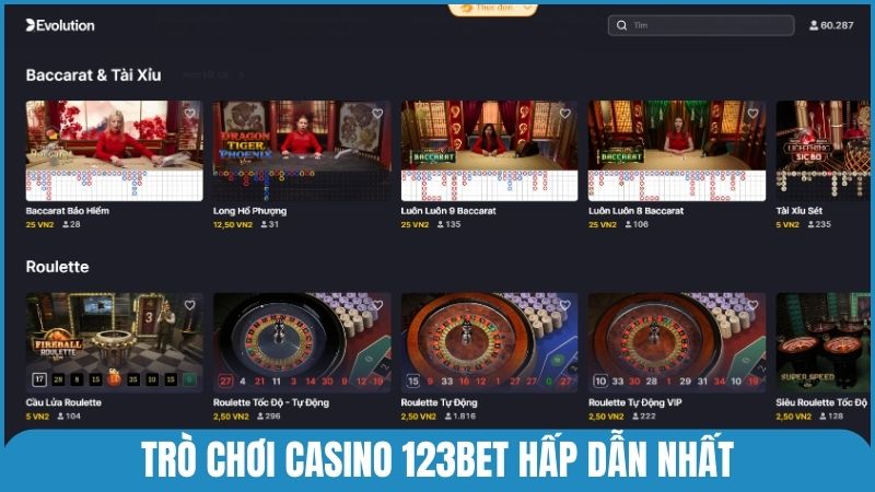 Giới thiệu những trò chơi hấp dẫn nhất tại sảnh Live của 123bet
